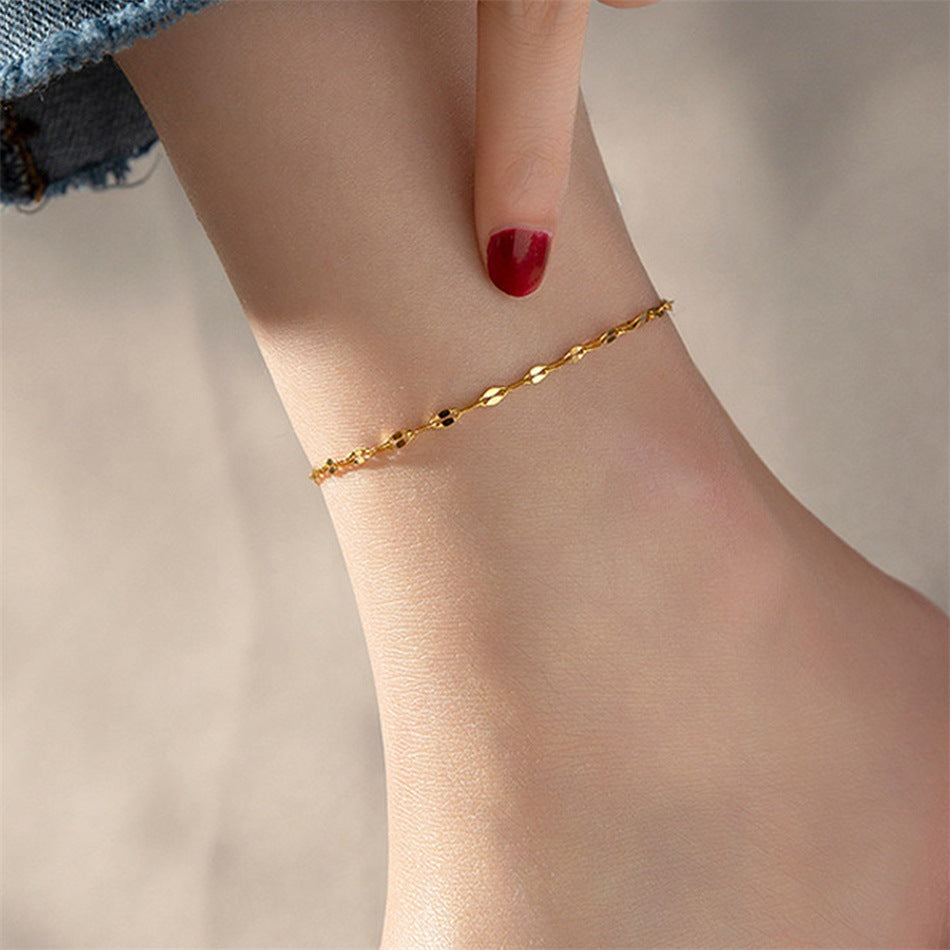 Gold Plated Stainless Steel Anklets Lip Chain Anklet