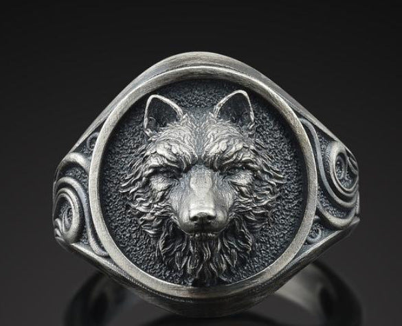 Jewelry Classic Domineering Wolf Head Trendy Men Ring Fashion Temperament